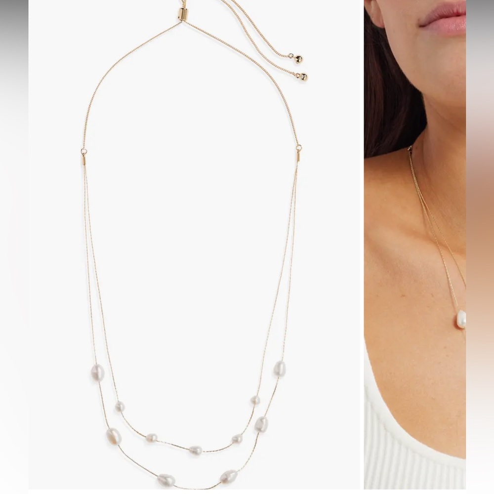 Nordstrom Genuine Freshwater Pearl Adjustable Layered Necklace